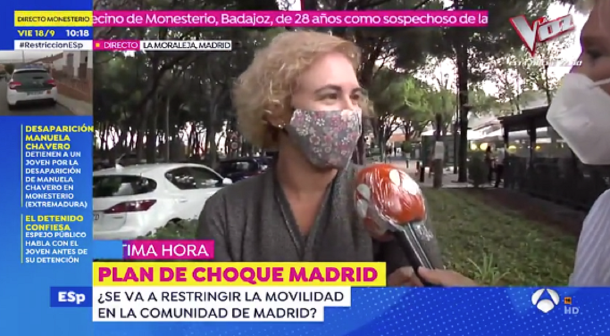 Laura, vecina de La Moraleja de Madrid. Antena 3