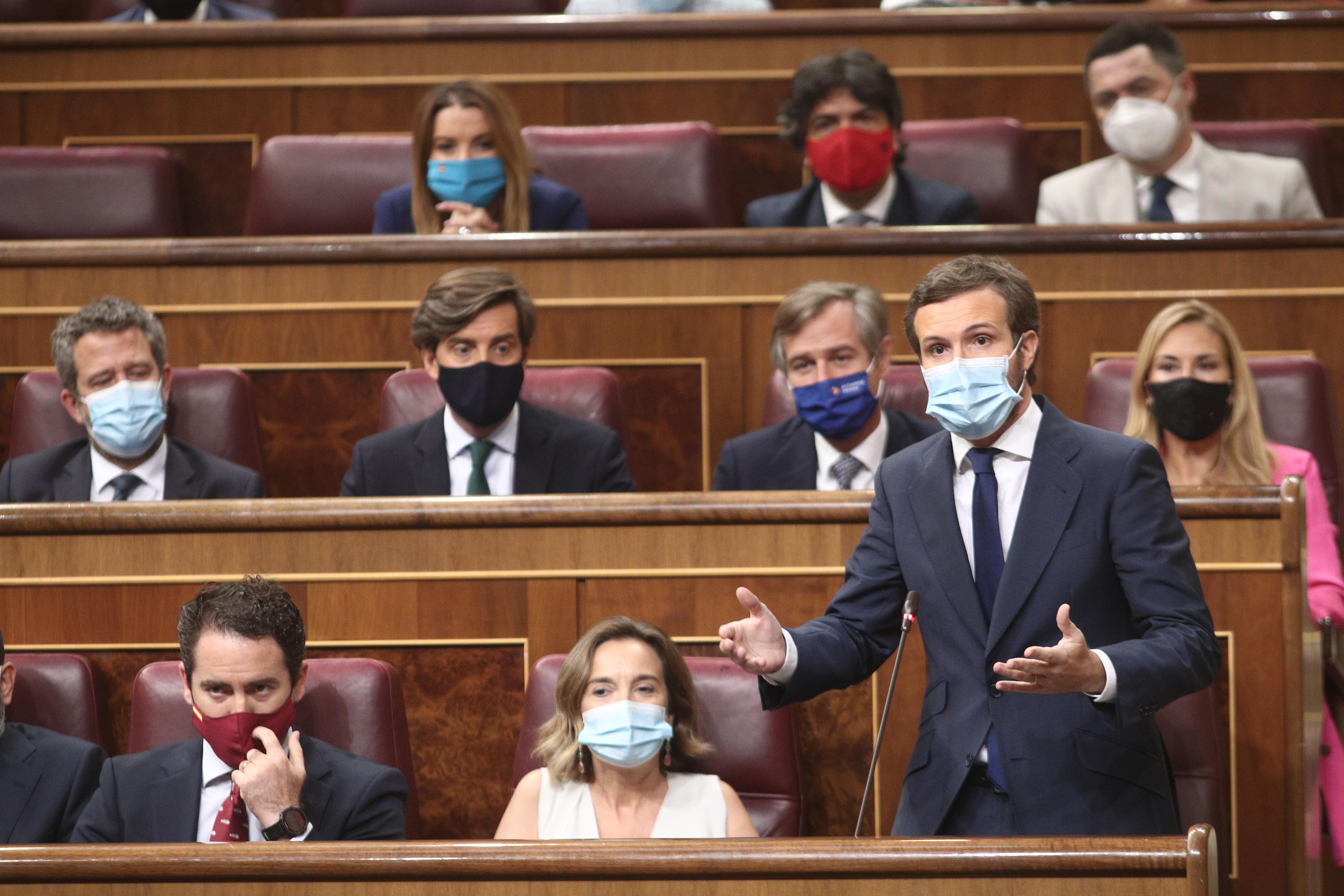 Pablo Casado durante una sesión de control al Gobierno