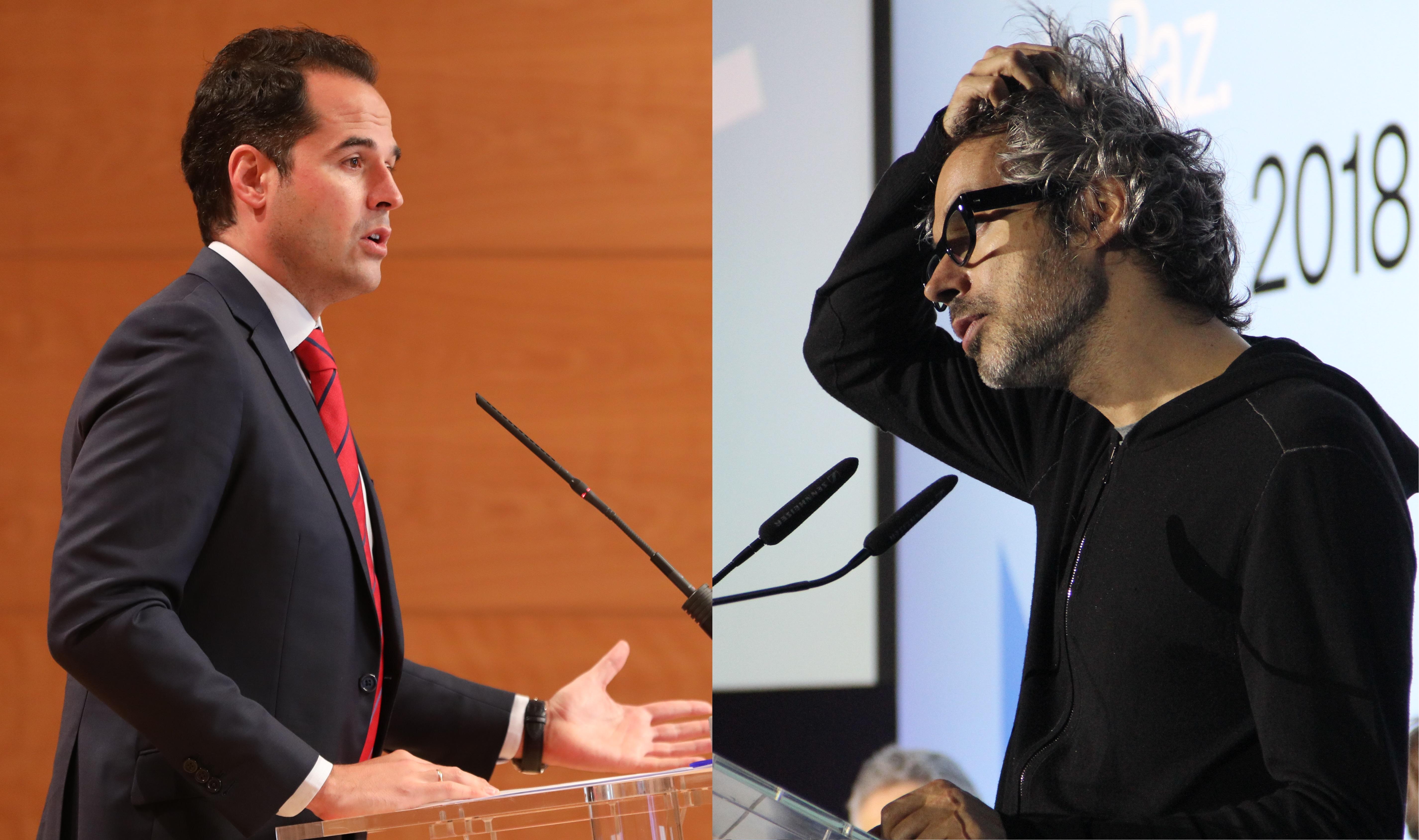 Montaje del vicepresidente de la Comunidad de Madrid, Ignacio Aguado, y el pianista, James Rhodes / Elaboración propia