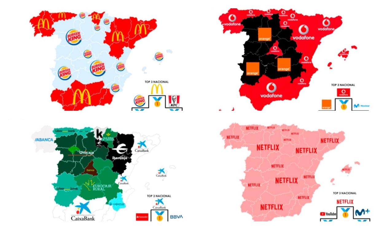 Las marcas favoritas de los españoles. Fuente: Data Centric