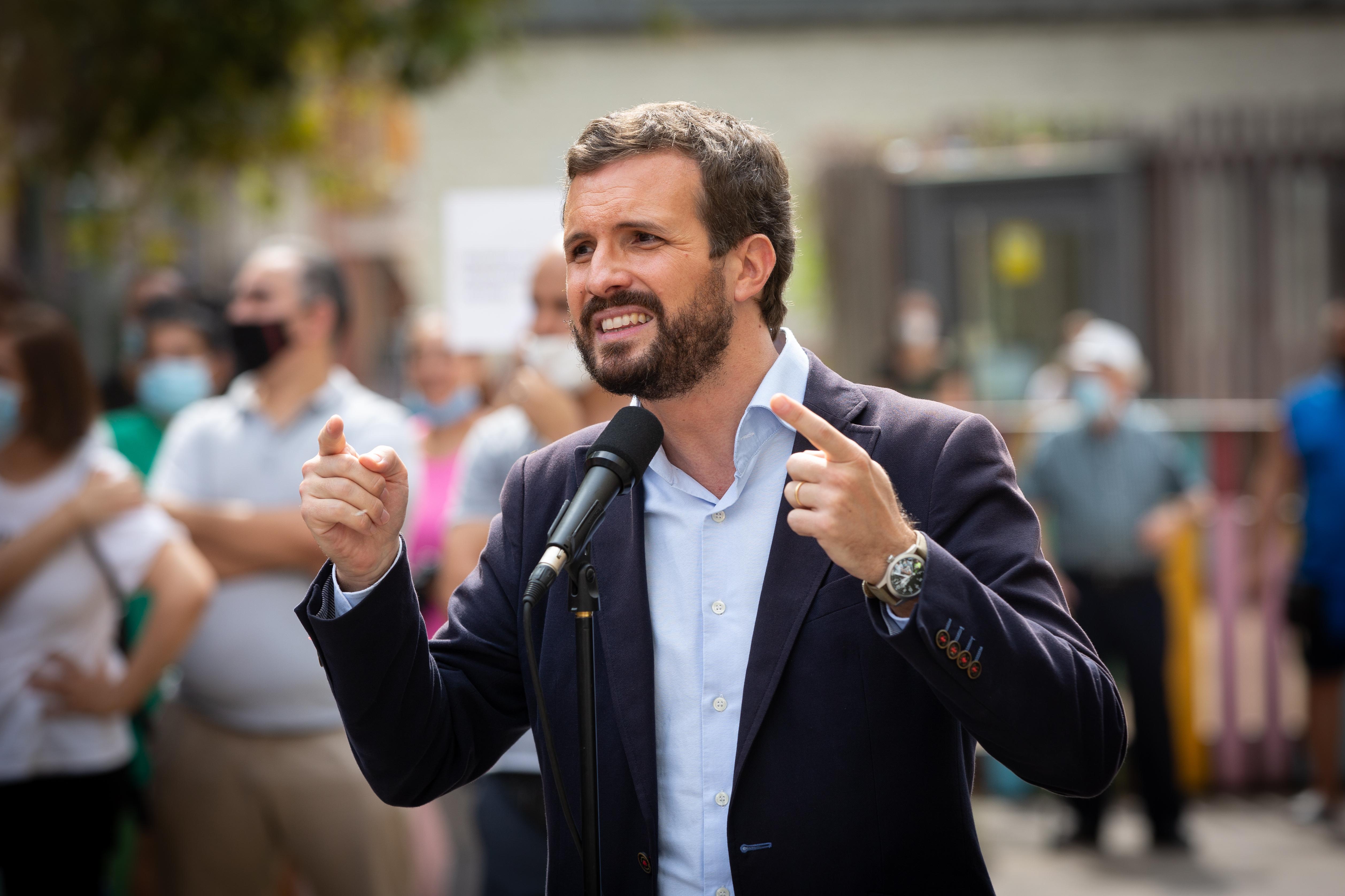 El presidente del Partido Popular, Pablo Casado. Fuente: Europa Press.