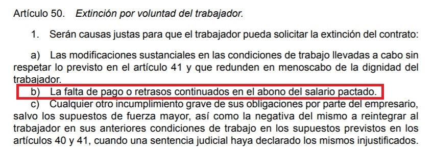 articulo 50.1 b estatuto trabajadores