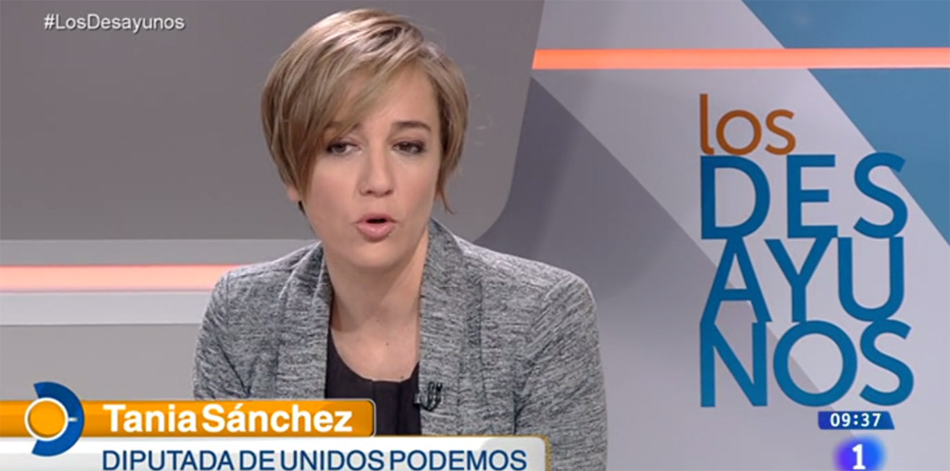 La diputada de Unidos Podemos Tania Sánchez. 