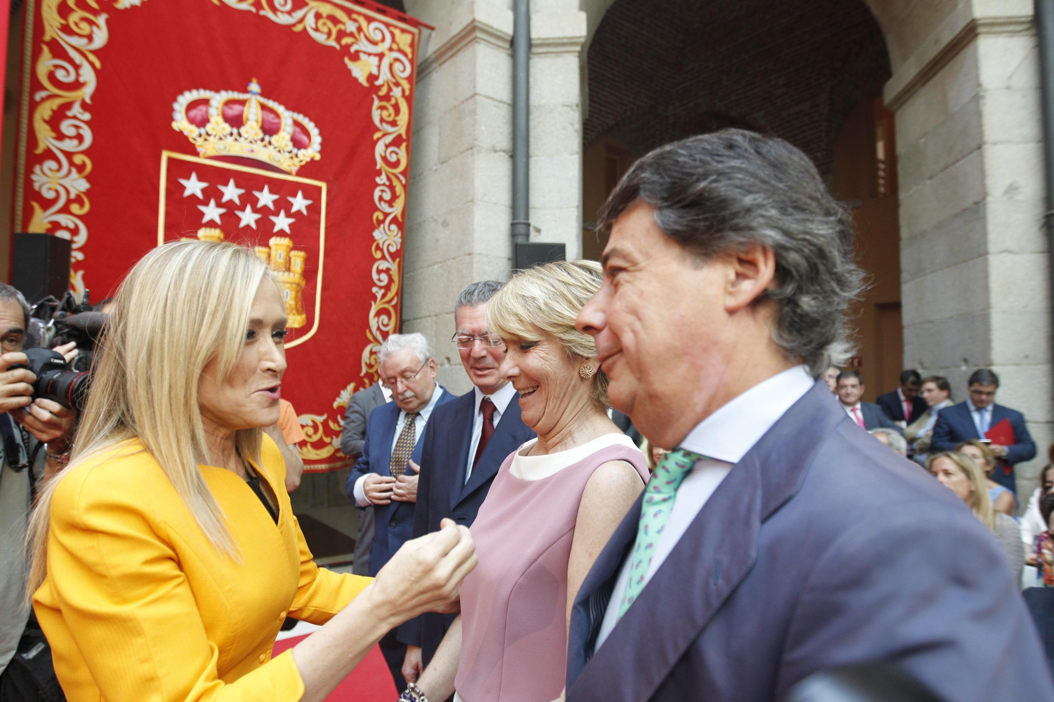 Cristina Cifuentes, Ignacio González y Esperanza Aguirre en la toma de posesión de esta