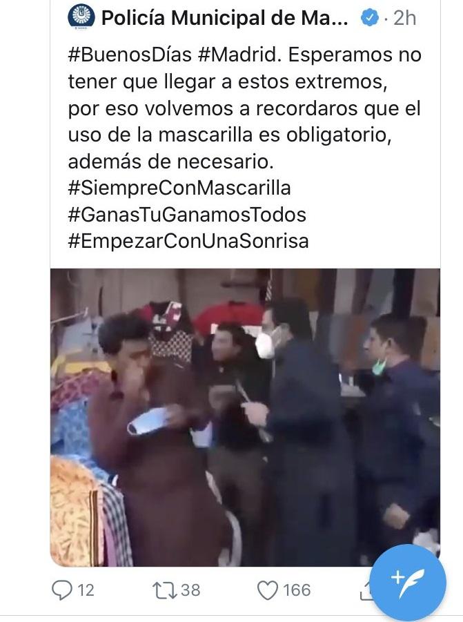Tuit policia Madrid Violencia Tuit policia Madrid Violencia