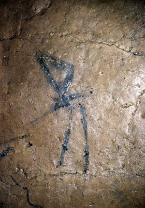 Antropomorfo esquemático datado hace 13.000 años.   M.A. Martín Merino