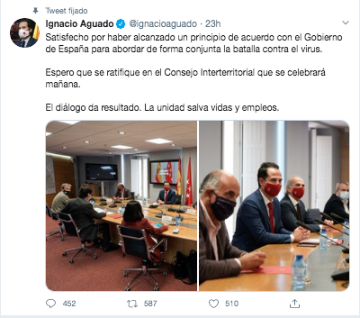 Tuit Cristina Pardo sobre Ignacio Aguado
