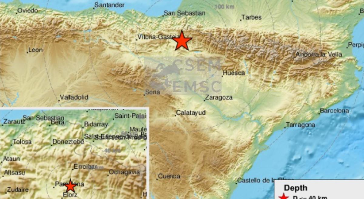 Zonas afectadas por el terremoto en Navarra. Fuente Twitter
