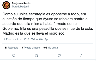 Benjamín Prado sobre Isabel Díaz Ayuso