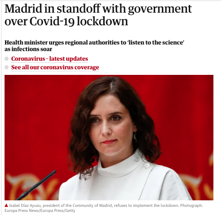 The Guardian sobre la Comunidad de Madrid