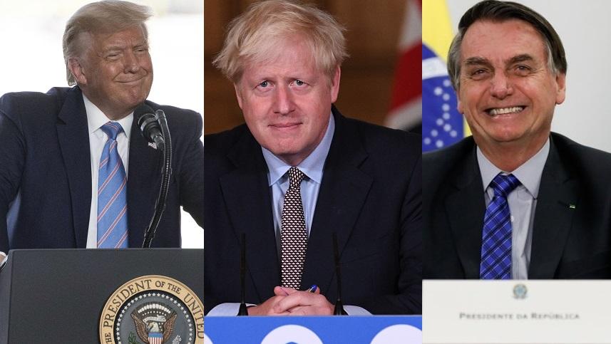 Donald Trump, Boris Johnson y Jair Bolsonaro. Montaje propio. / EP