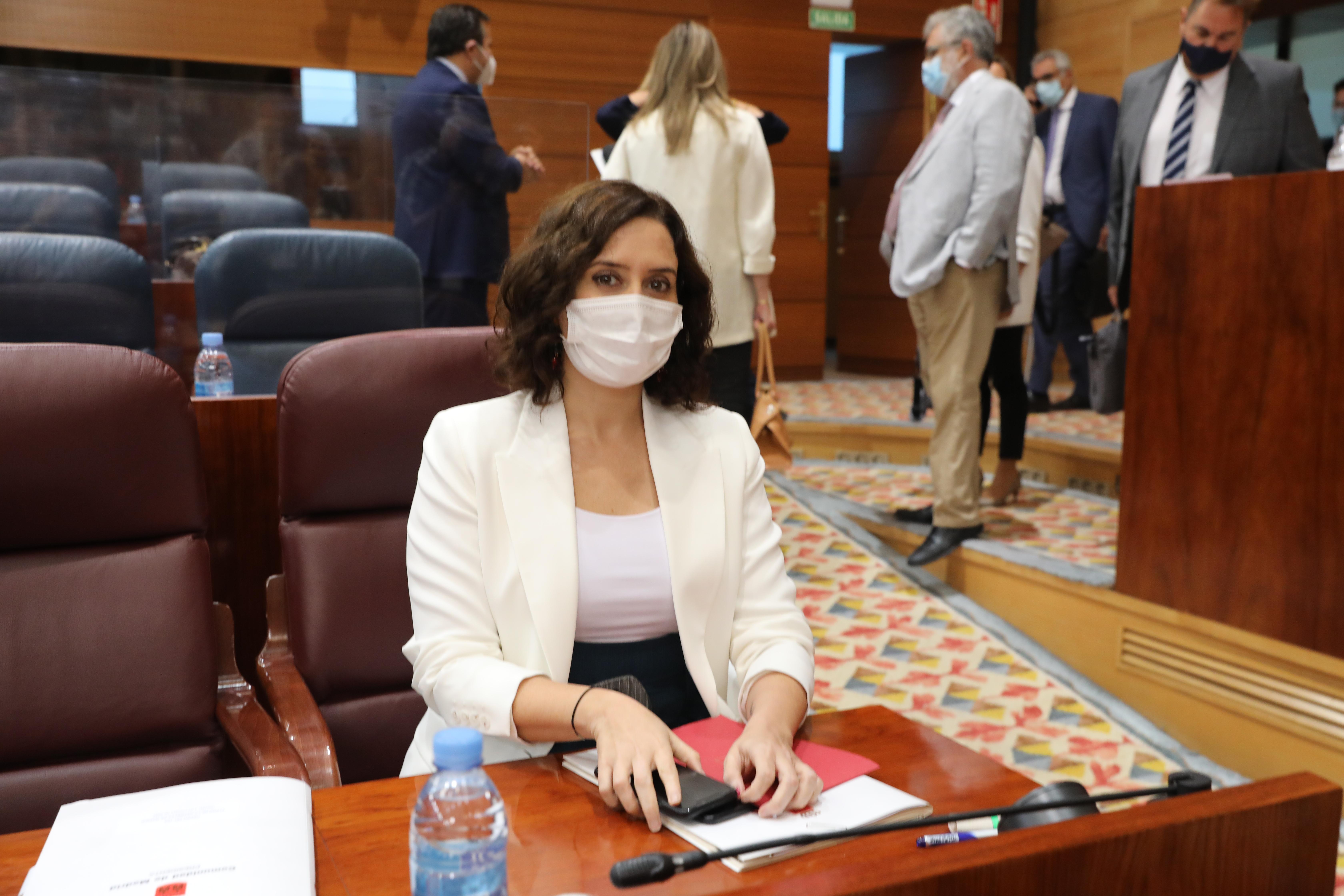 Isabel Díaz Ayuso en la Asamblea de Madrid. EP