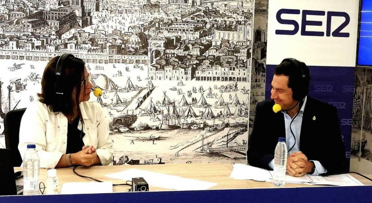 Juan Manuel Moreno, hoy en la SER con Angels Barceló.