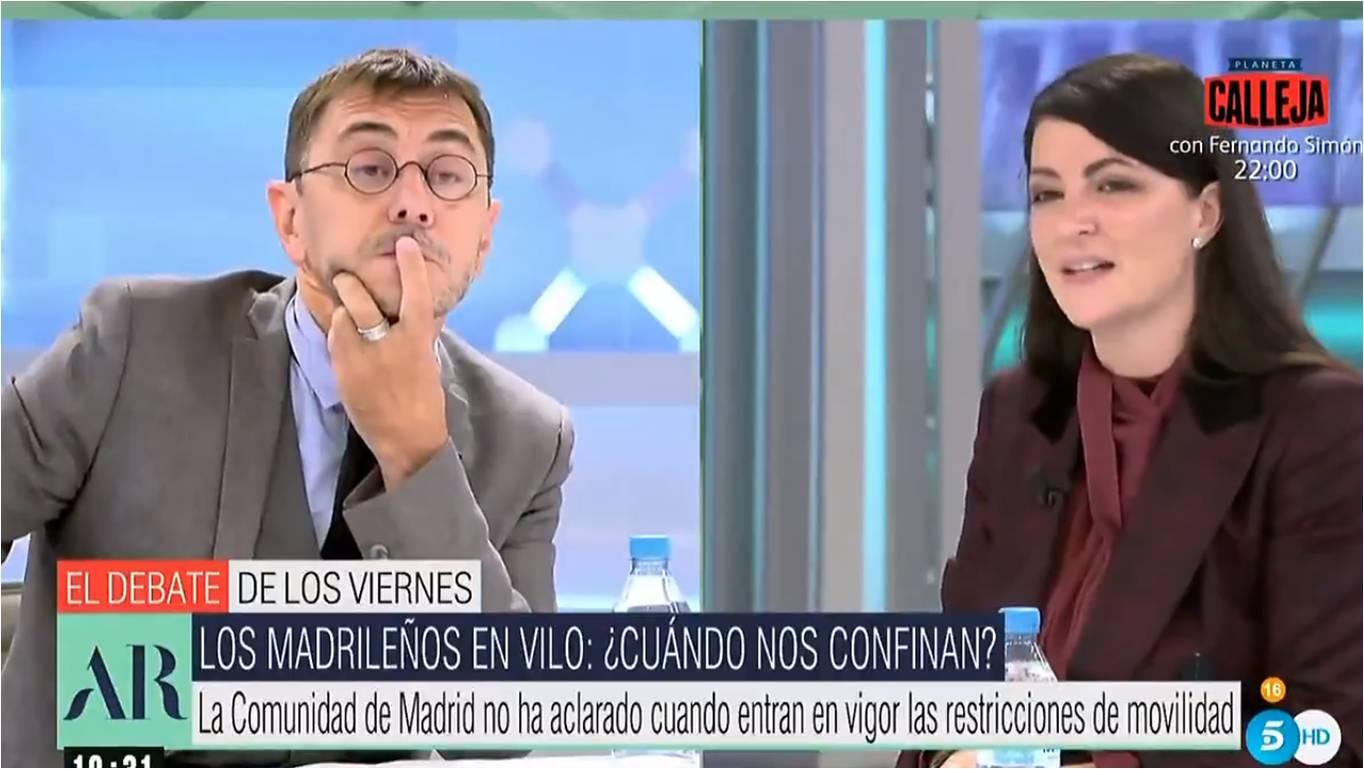 Monedero y Olona durante el enfrentamiento en 'El Programa de Ana Rosa'