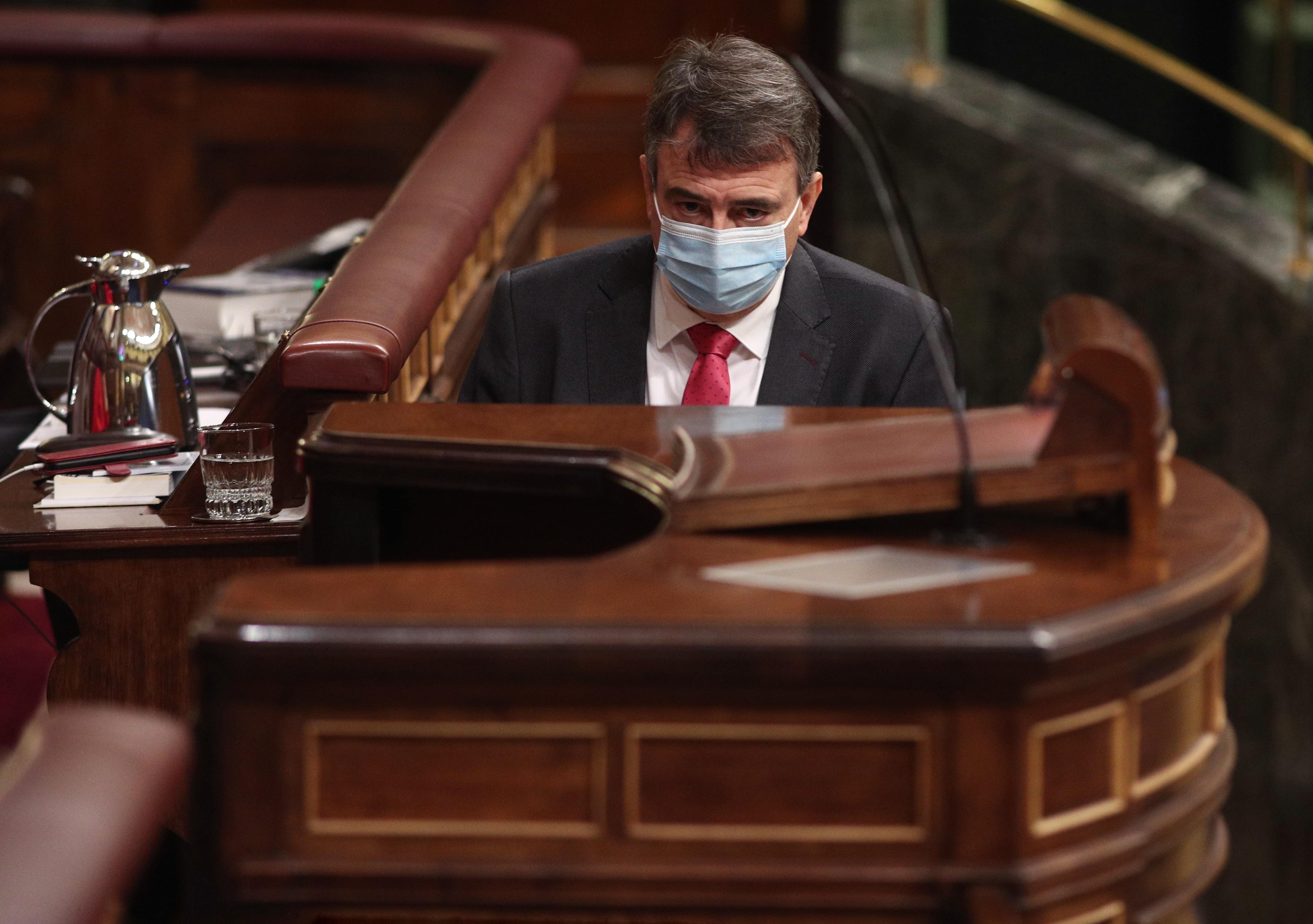 El portavoz del PNV, Aitor Esteban, en el Hemiciclo del Congreso de los Diputados. Fuente: Europa Press.