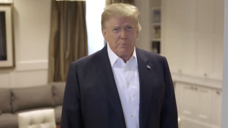 El presidente de Estados Unidos, Donald Trump, en un vídeo de Twitter tras ser contagiado por coronavirus