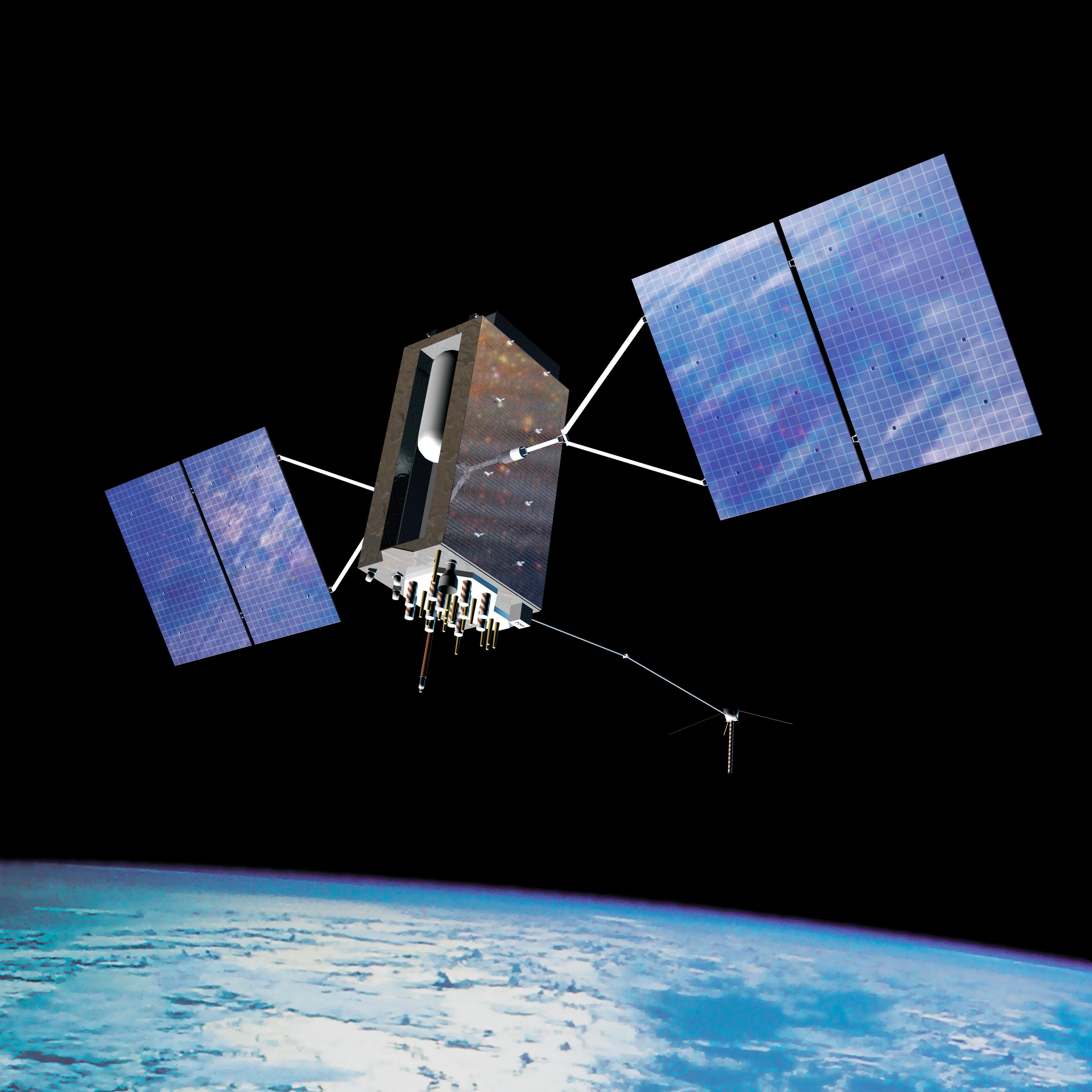 Uno de los satélites GPS. Imagen: Gobierno de Estados Unidos
