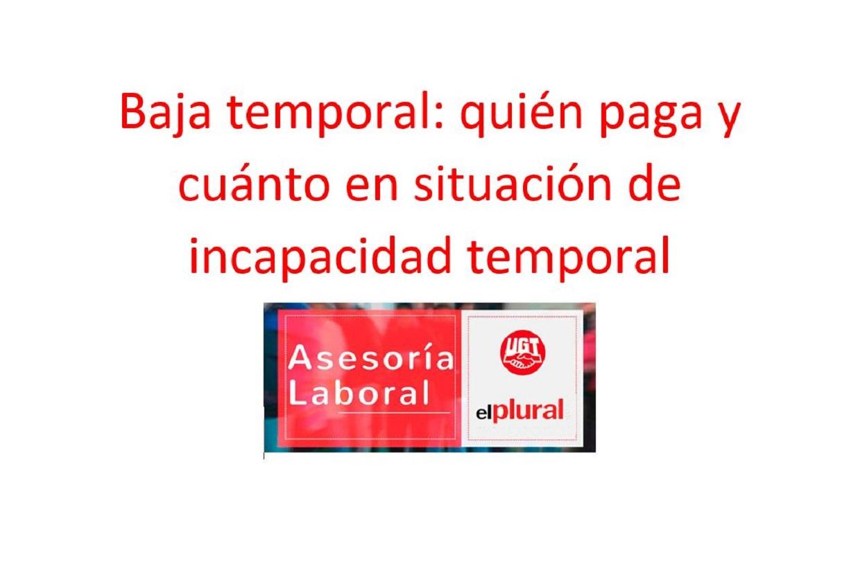 Baja temporal: quién paga y cuánto en situación de incapacidad temporal