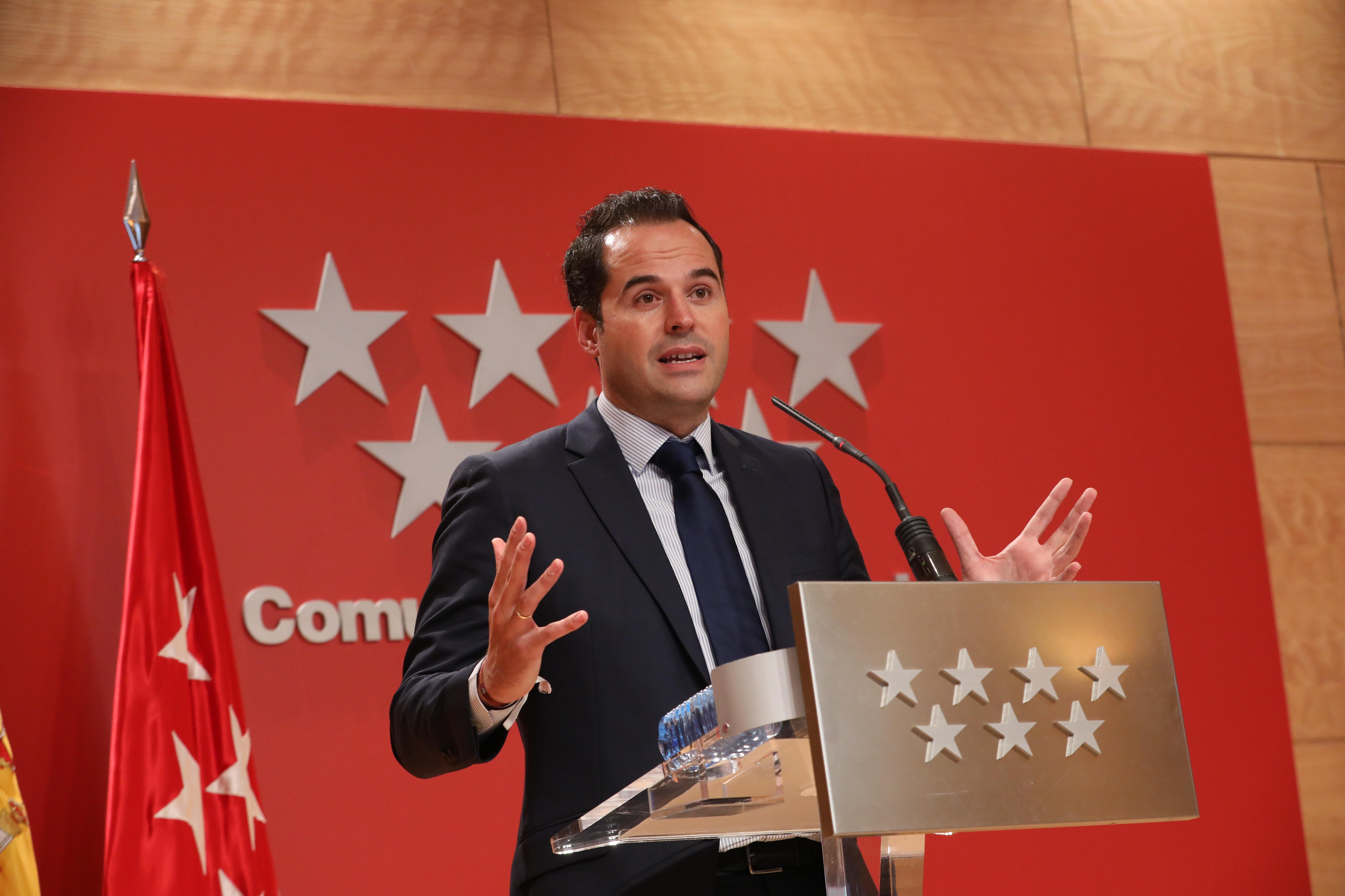 Ignacio Aguado en una rueda de prensa tras el Consejo de Gobierno de Madrid. EP