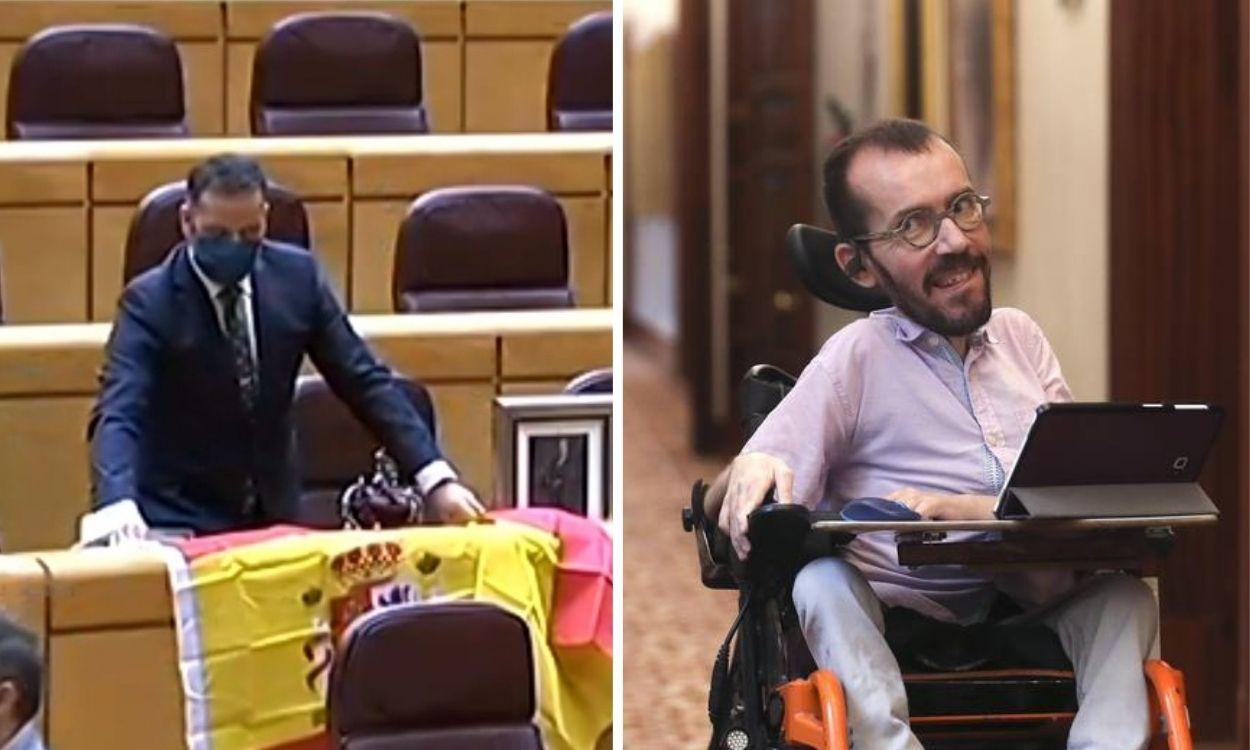 El senador del PP por Ceuta, David Muñoz y Pablo Echenique