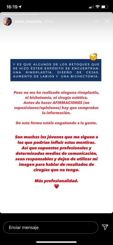 Storie de Ester Expósito Storie de Ester Expósito