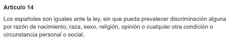 articulo 14 constitucion española