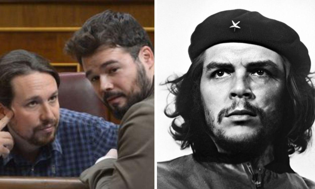 Pablo Iglesias, Gabriel Rufián y Ernesto Che Guevara