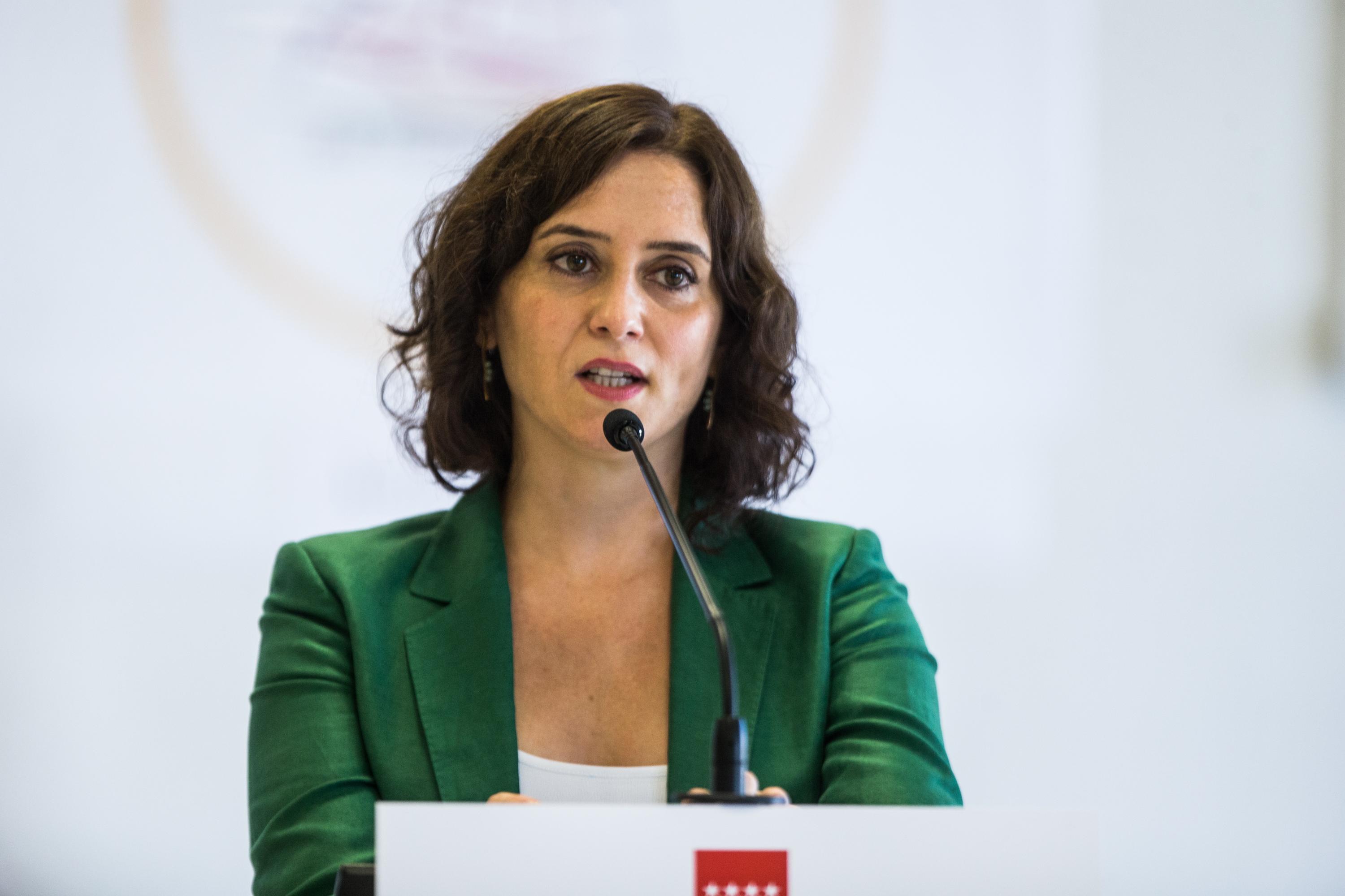 La presidenta de la Comunidad de Madrid, Isabel Díaz Ayuso. Fuente: Europa Press.
