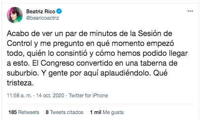 Beatriz Rico sobre el Congreso de los Diputados