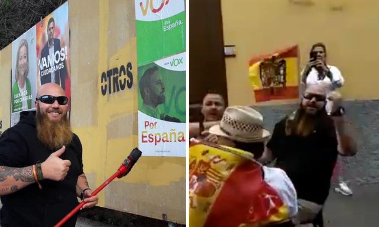 Acusan a miembros de Vox con una bandera franquista de perseguir y agredir a un joven en Tenerife