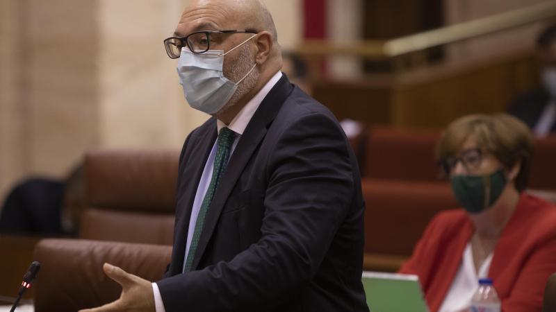 Alejandro Hernández, portavoz de Vox en el Parlamento de Andalucía, advierte a una concejala de Ciudadanos. Europa Press
