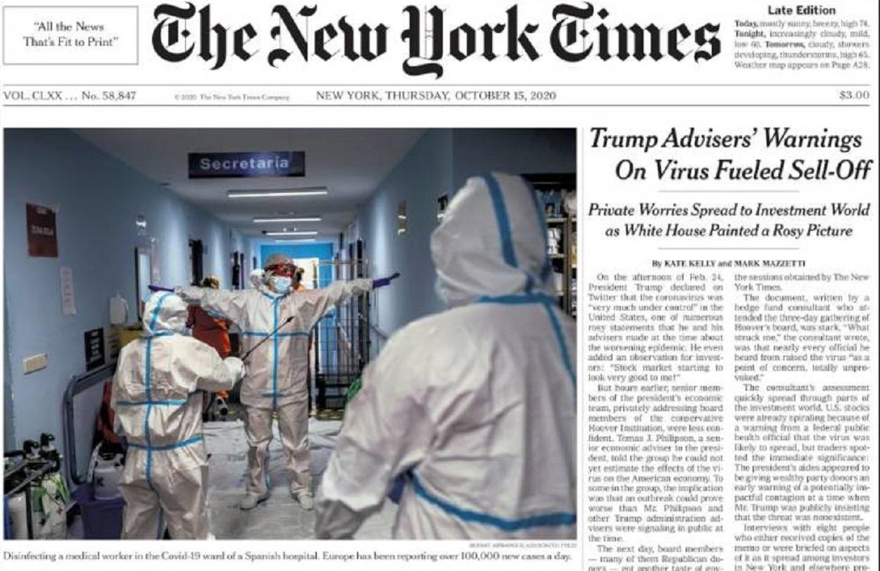 Portada de The New York Times