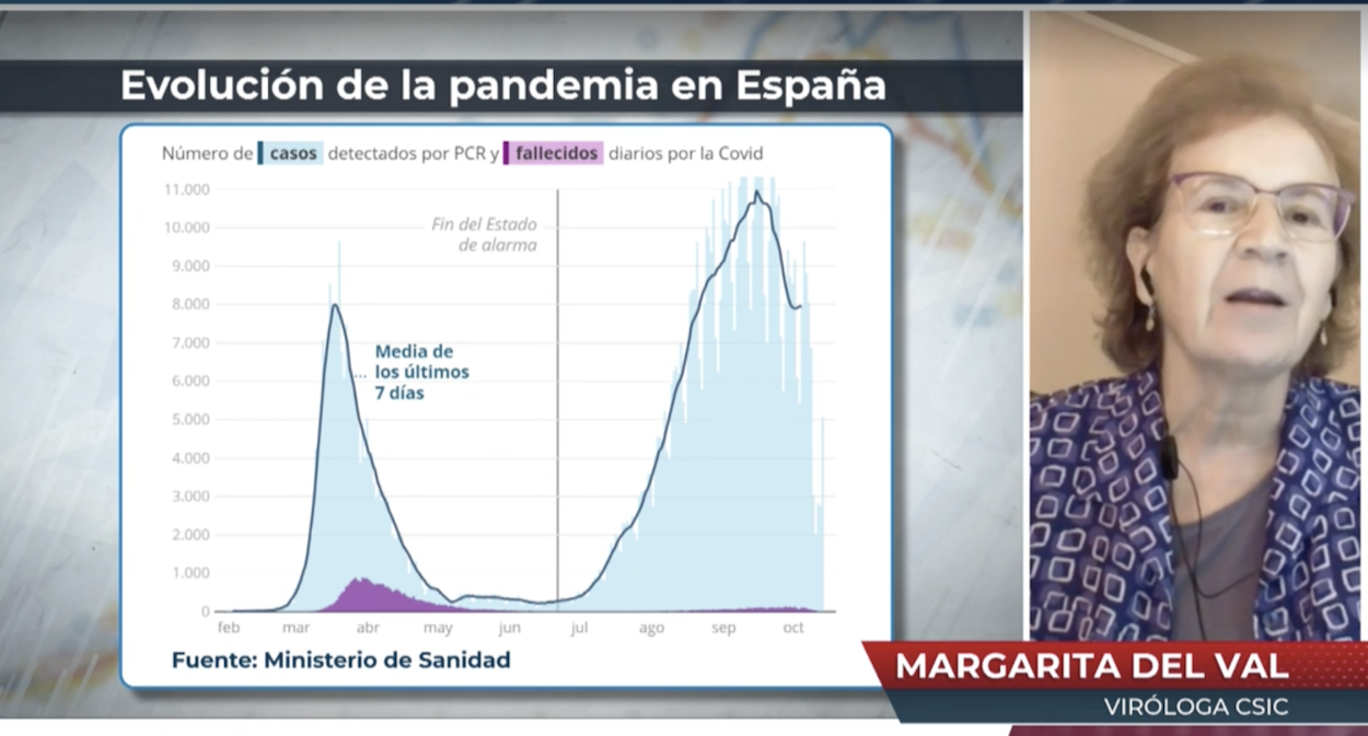 La viróloga del CSIC Margarita del Val en el programa de Risto Mejide