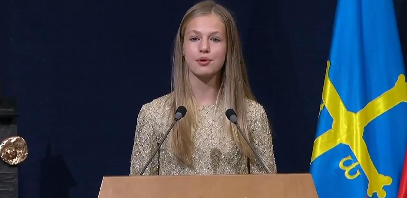 La princesa Leonor durante su discurso en los Premios Princesa de Asturias. 