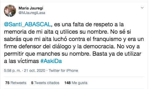 María Jauregi contra Abascal