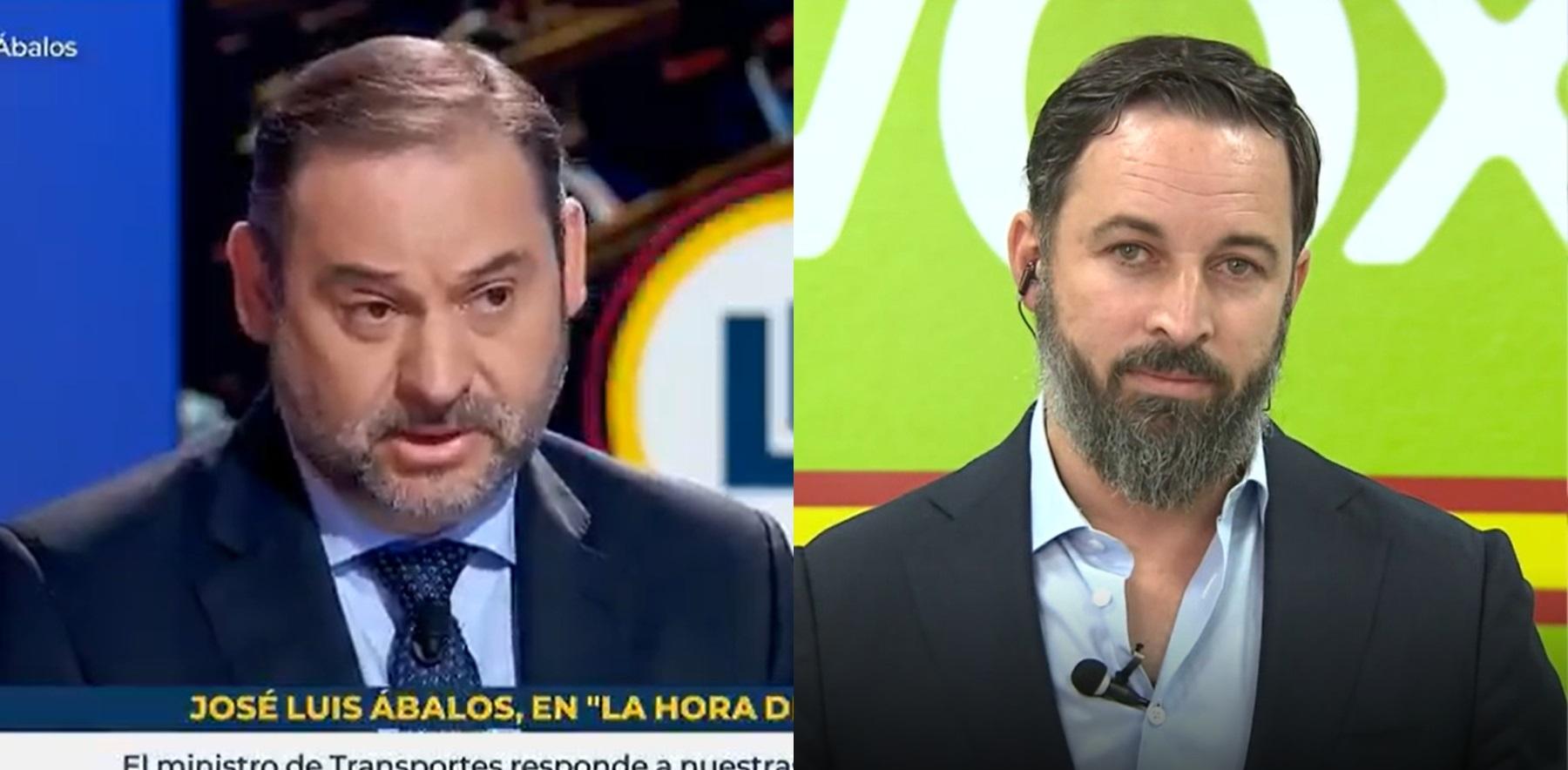 José Luis Ábalos y Santiago Abascal, en La Hora de La 1