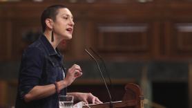 La diputada de En Comú Podem Aina Vidal, durante su intervención en la moción de censura. Fuente: Europa Press.