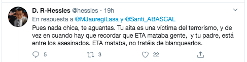 Criticas al tuit de María Jauregi contra Abascal 3