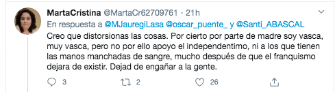 Criticas al tuit de María Jauregi contra Abascal 4