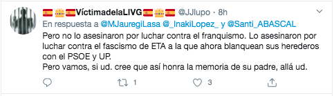 Criticas al tuit de María Jauregi contra Abascal 5