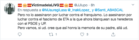 Criticas al tuit de María Jauregi contra Abascal 5 Criticas al tuit de María Jauregi contra Abascal 5