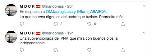 Criticas al tuit de María Jauregi contra Abascal 7
