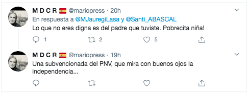 Criticas al tuit de María Jauregi contra Abascal 7 Criticas al tuit de María Jauregi contra Abascal 7