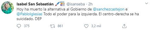 Tuit Isabel San Sebastián al PP
