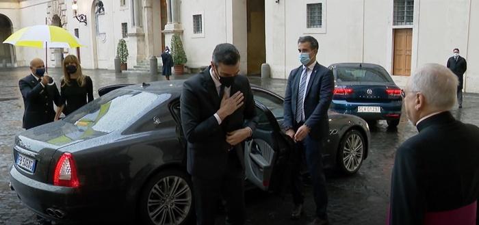 Llegada de Pedro Sánchez al Vaticano Llegada de Pedro Sánchez al Vaticano