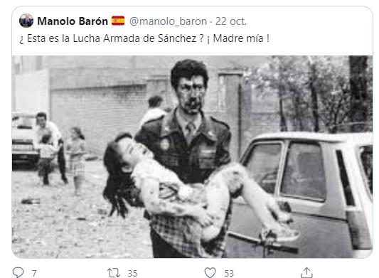 Tuit de Manolo Barón sobre Sánchez y atentado Vic