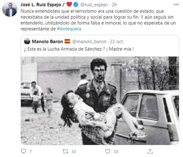 Tuit José L. Ruiz Espejo sobre mensaje Barón