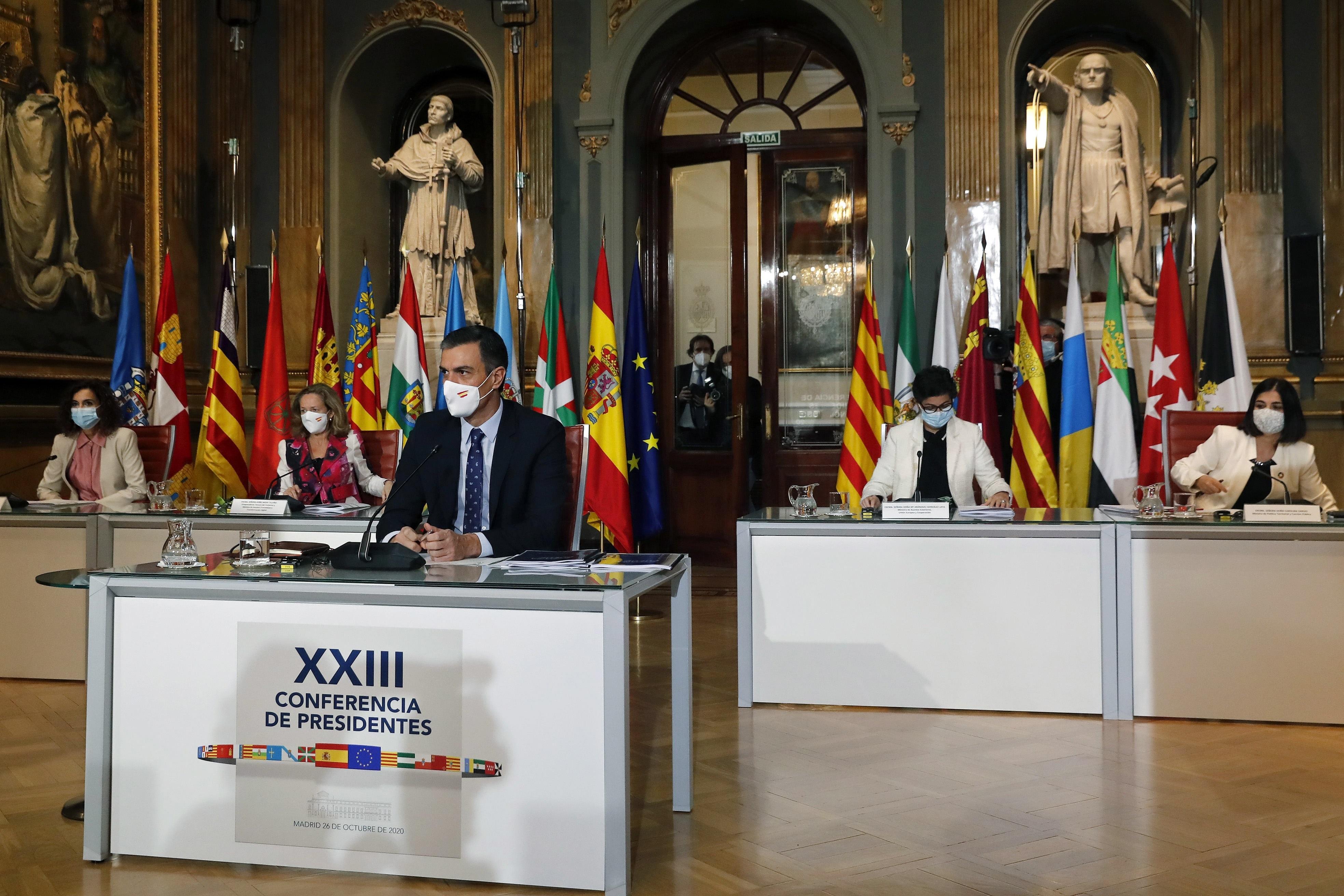 Pedro Sánchez preside la Conferencia de Presidentes con las distintas Comunidades Autónomas. Europa Press