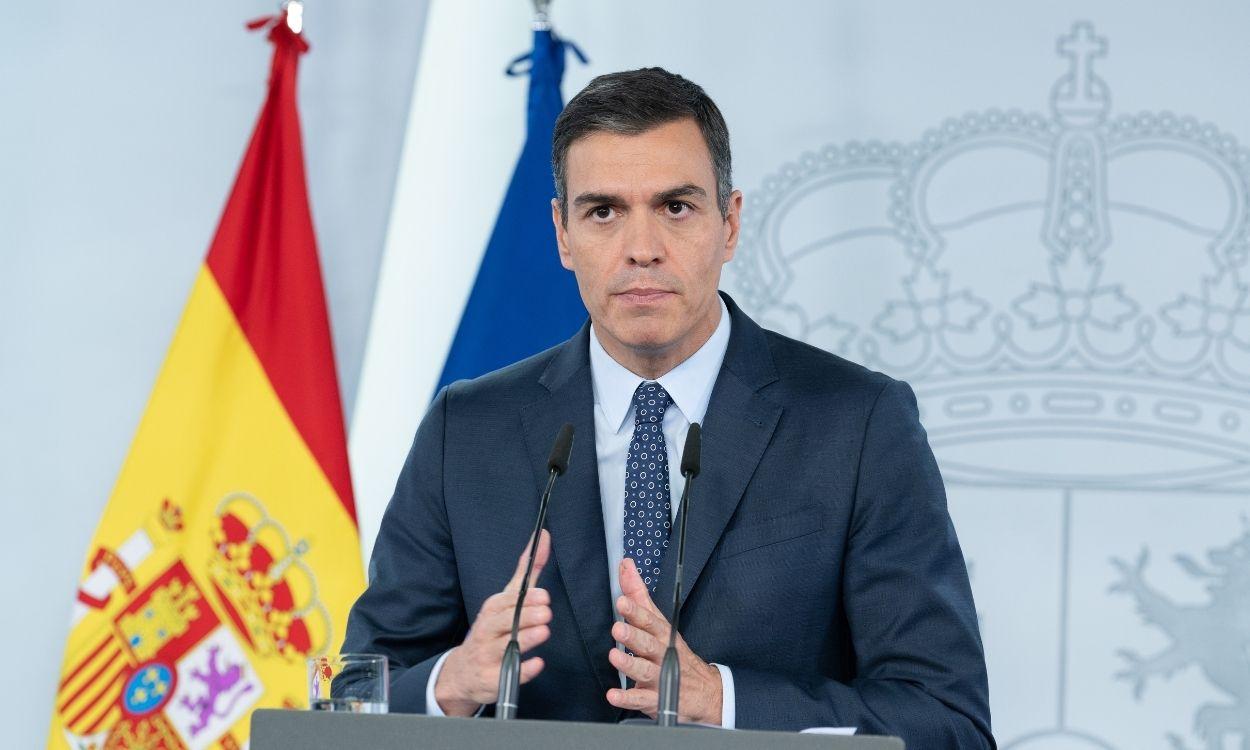 Pedro Sánchez durante el anuncio de un nuevo estado de alarma 