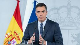 Pedro Sánchez durante el anuncio de un nuevo estado de alarma